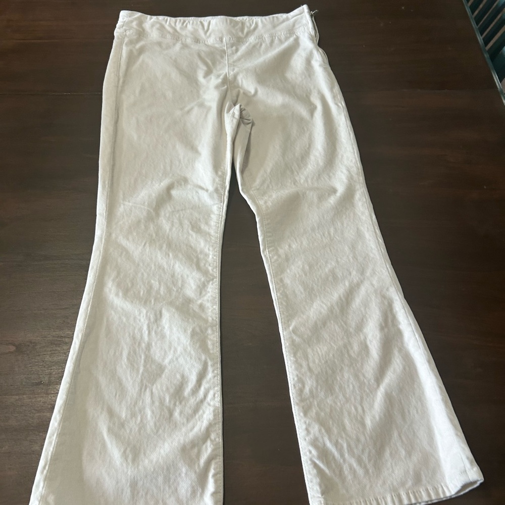 Free People stone white corduroy Flared Wide-Leg Jeans